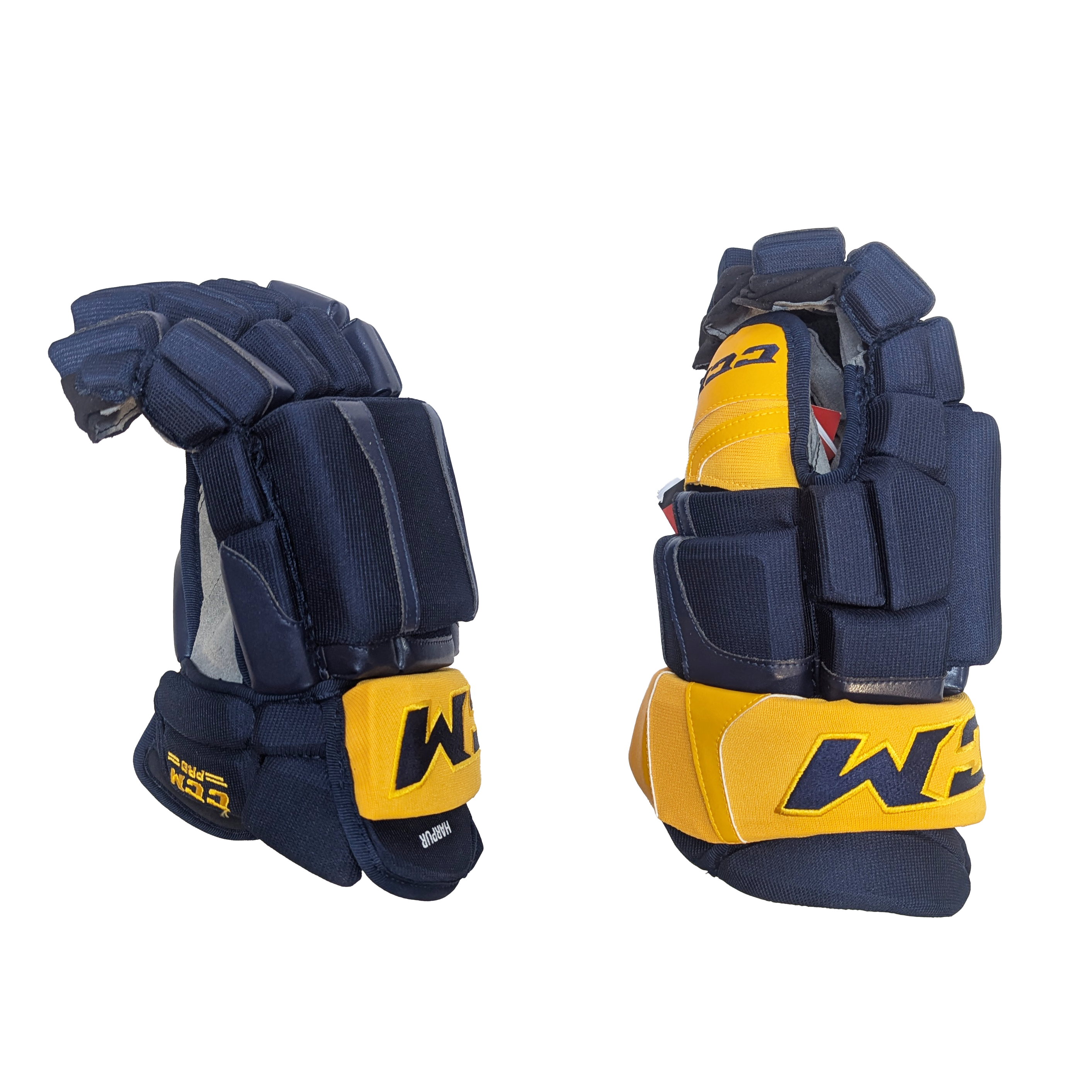 CCM HGCLPP - Gant NHL Pro Stock - Ben Harpur (bleu marine/jaune)
